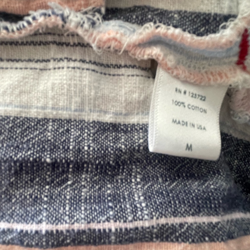 Xirena | Emersyn 100% Cotton Drawstring Waist Resort Beach Stripe Dress medium - Picture 5 of 6
